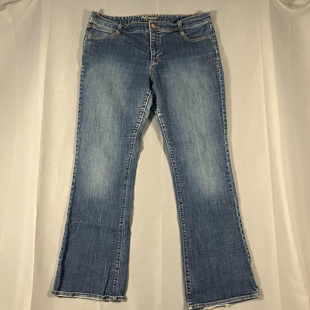 Old Navy The Dreamer Jeans Womens 14 Blue Bootcut Stretch Distressed Denim Pants